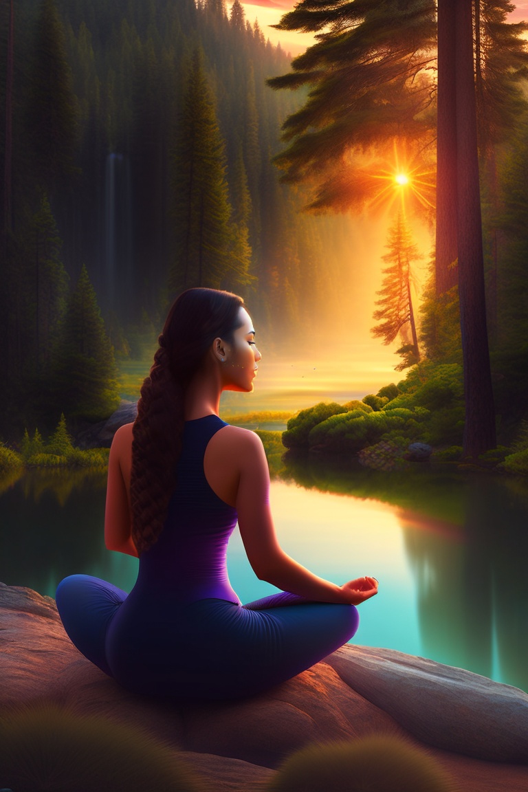 A serene image of a person sitting in meditation p